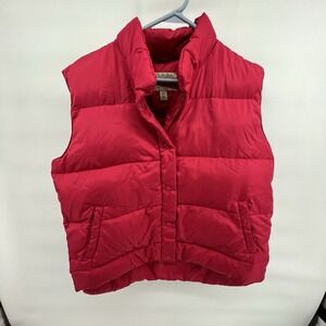 Vintage Cabelas Puffer Vest Womens Large Goose‎ Down Full Zip Slash Pockets